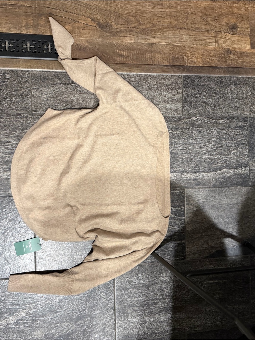 Halara One-shoulder Batwing Sleeve Curved Hem Work Sweater